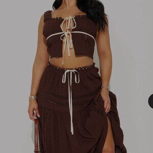 Sunny skirt set chocolate brown